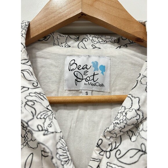 Bea & Dot By ModCloth Bird & Flower Floral Print Dress Small Picnic Spring - Picture 6 of 7